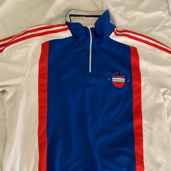 Adidas Vintage Basketball Warm Up 1/4 Zip Up - Picture 1 of 4